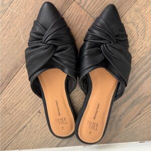 Time and Tru Women's Black Knotted Mules